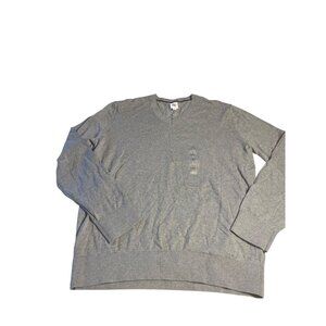 GAP Mens Gray V-Neck Sweater Large 100% Cotton Made In Bangladesh preppy classic